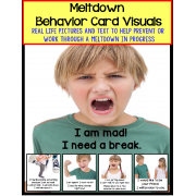 Autism Social Skills - Behavior Card Visuals Self-Talk To Help with a Meltdown